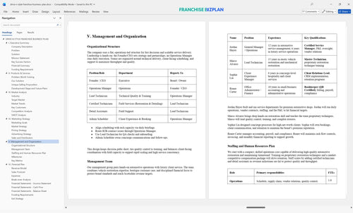 drive n style franchise business plan 5