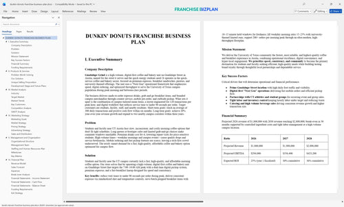 dunkin donuts franchise business plan 1