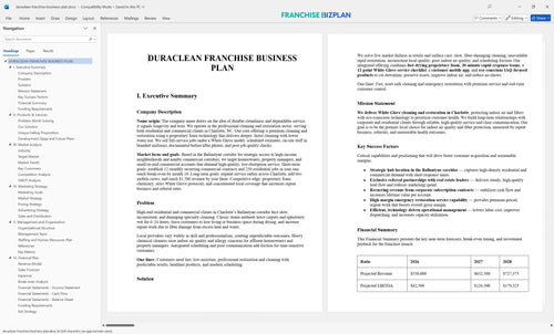 duraclean franchise business plan 1