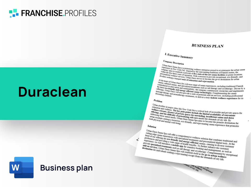 Duraclean Franchise Business Plan Template