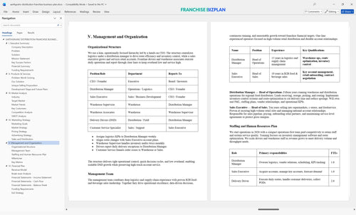earthgrains distribution franchise business plan 5