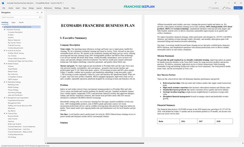 ecomaids franchise business plan 1