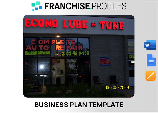 Econo Lube N' Tune & Brakes Franchise Business Plan Template