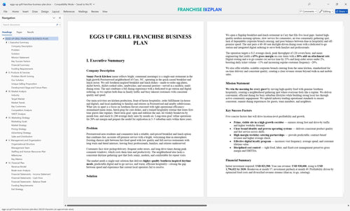 eggs up grill franchise business plan 1