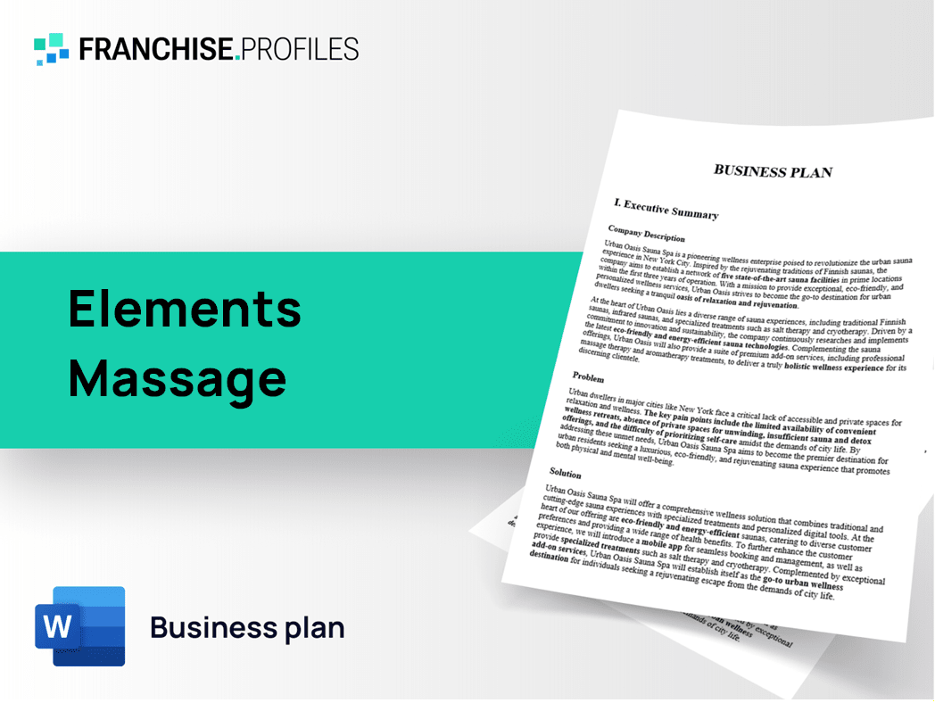 Elements Massage Franchise Business Plan Template