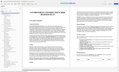 environment control franchise business plan 1
