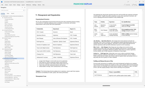 environment control franchise business plan 5