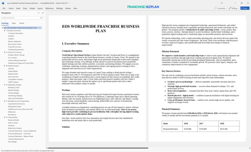 eos worldwide franchise business plan 1