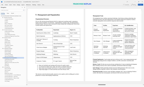 eos worldwide franchise business plan 5