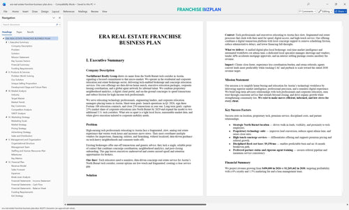 era real estate franchise business plan 1