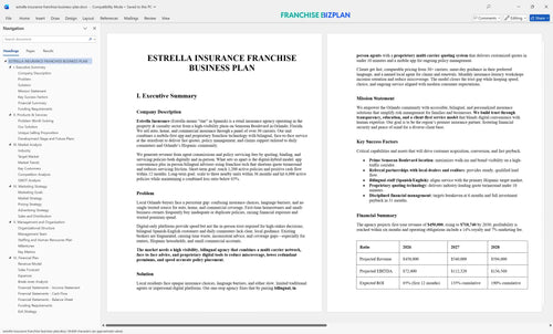 estrella insurance franchise business plan 1