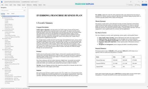 everbowl franchise business plan 1