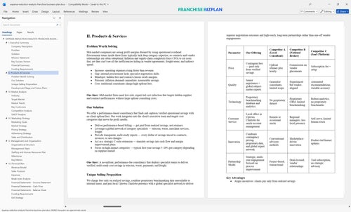 expense reduction analysts franchise business plan 2