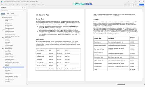 extra mile franchise business plan 6