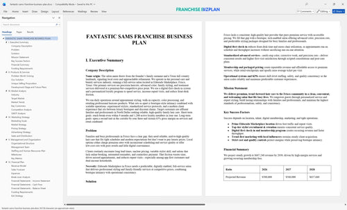 fantastic sams franchise business plan 1