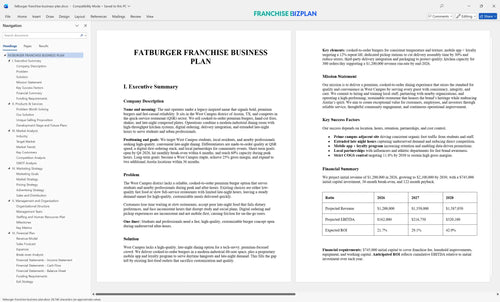 fatburger franchise business plan 1