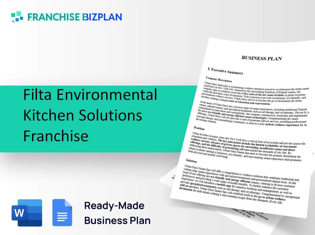 Filta Environmental Kitchen Solutions Franchise Business Plan 2026 Updated