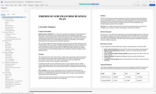 firehouse subs franchise business plan 1