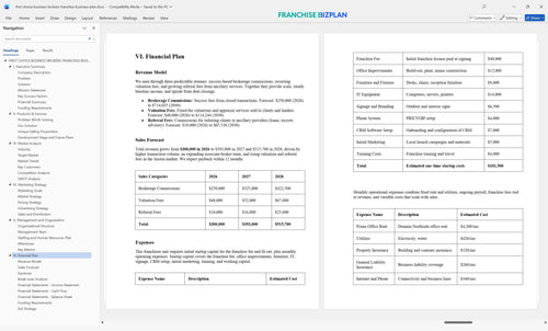 first choice business brokers franchise business plan 6