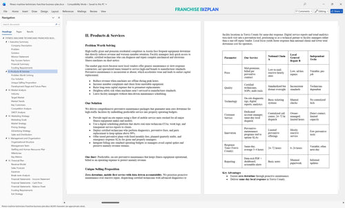 fitness machine technicians franchise business plan 2