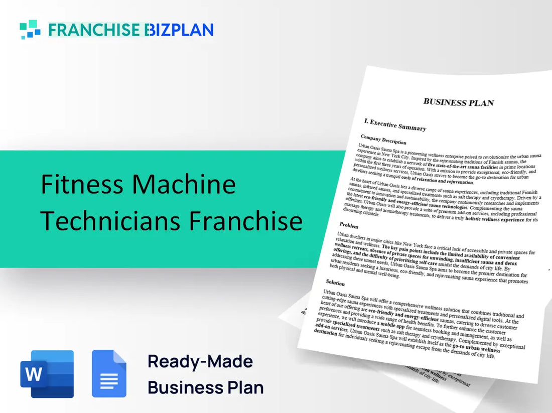 Fitness Machine Technicians Franchise Business Plan 2026 Updated