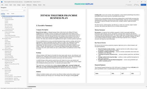 fitness together franchise business plan 1