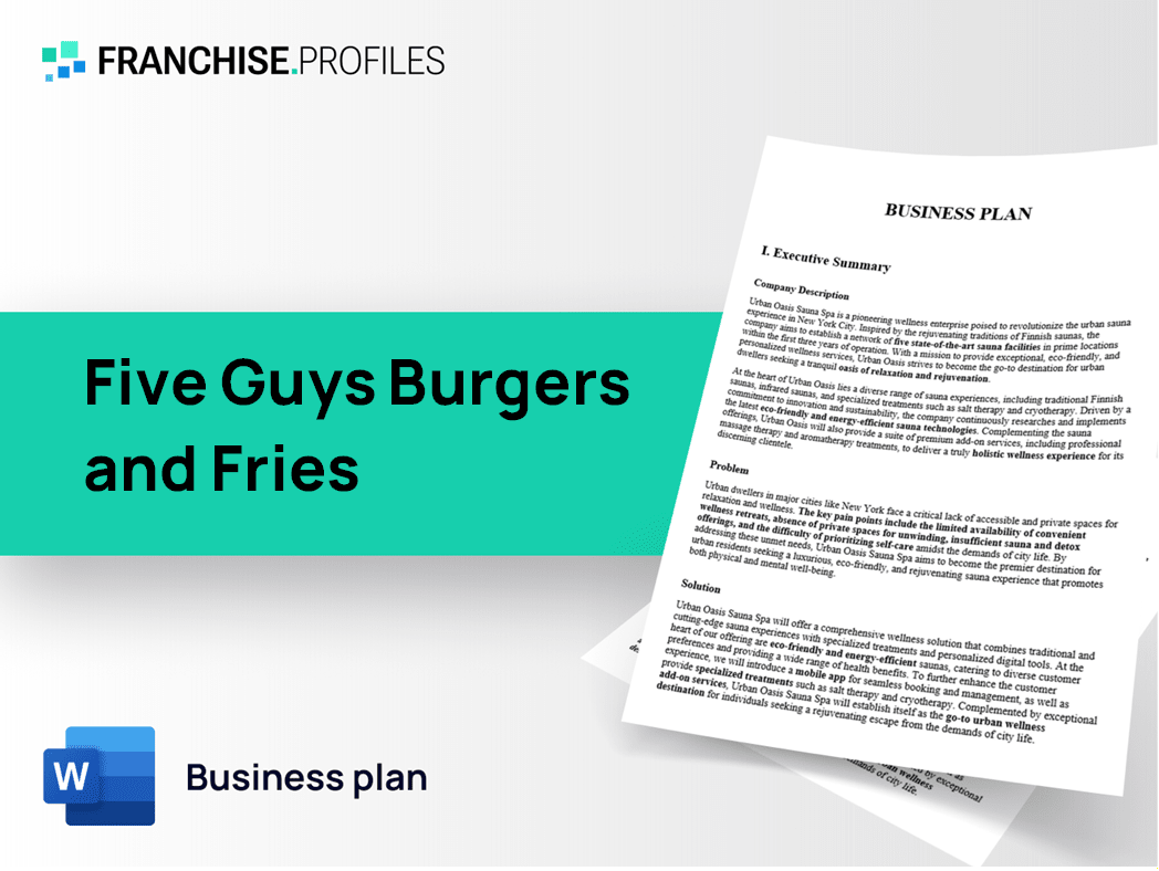 Five Guys Burgers and Fries Franchise Business Plan Template