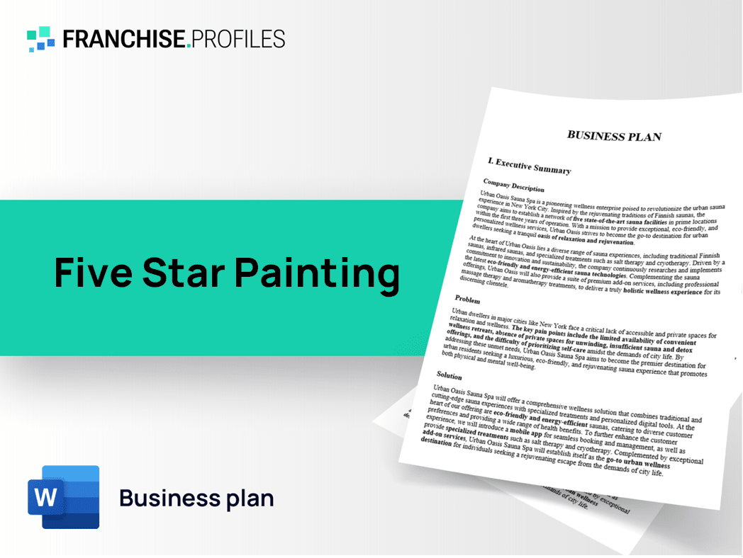 Five Star Painting Franchise Business Plan Template
