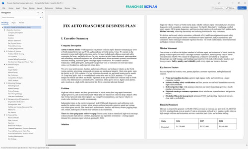 fix auto franchise business plan 1