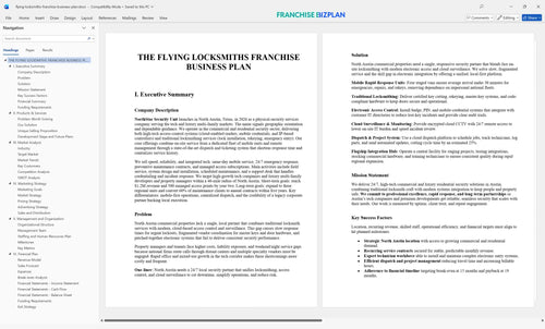 flying locksmiths franchise business plan 1