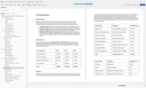 fortune management franchise business plan 6