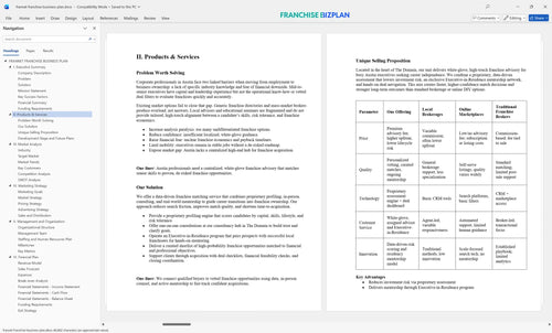 frannet franchise business plan 2