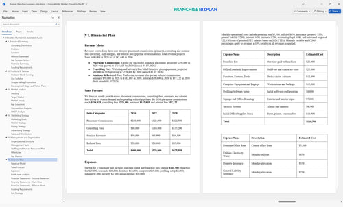 frannet franchise business plan 6