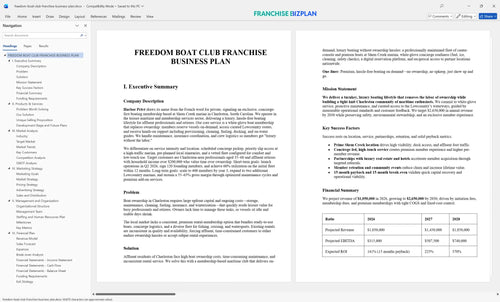 freedom boat club franchise business plan 1