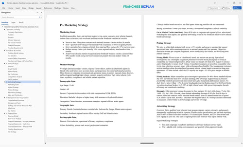 frontier adjusters franchise business plan 4
