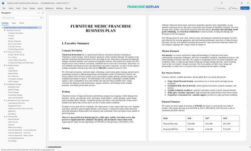 furniture medic franchise business plan 1
