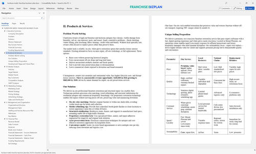 furniture medic franchise business plan 2