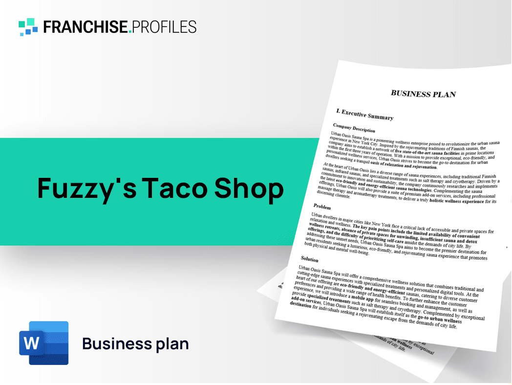 Fuzzy's Taco Shop Franchise Business Plan Template