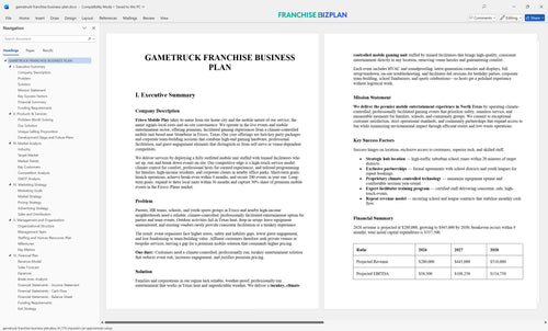 gametruck franchise business plan 1