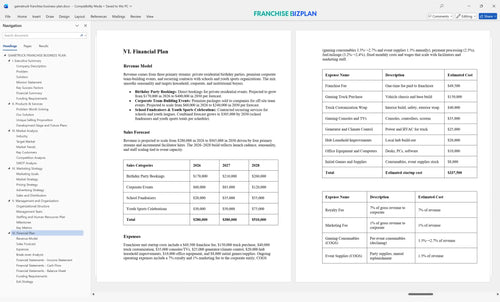 gametruck franchise business plan 6
