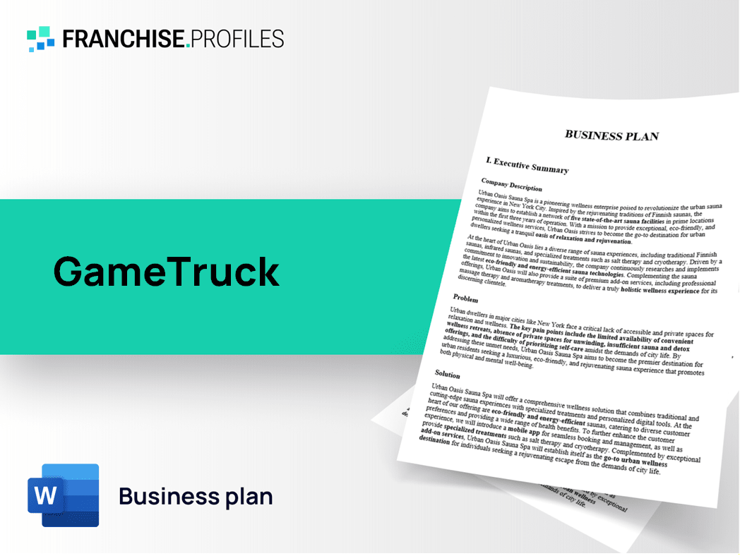GameTruck Franchise Business Plan Template