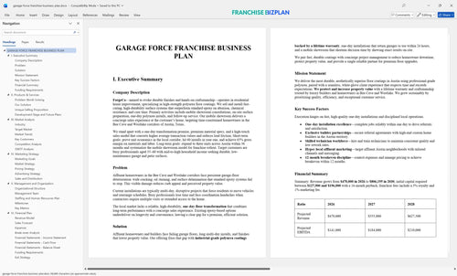 garage force franchise business plan 1