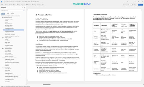 garage force franchise business plan 2