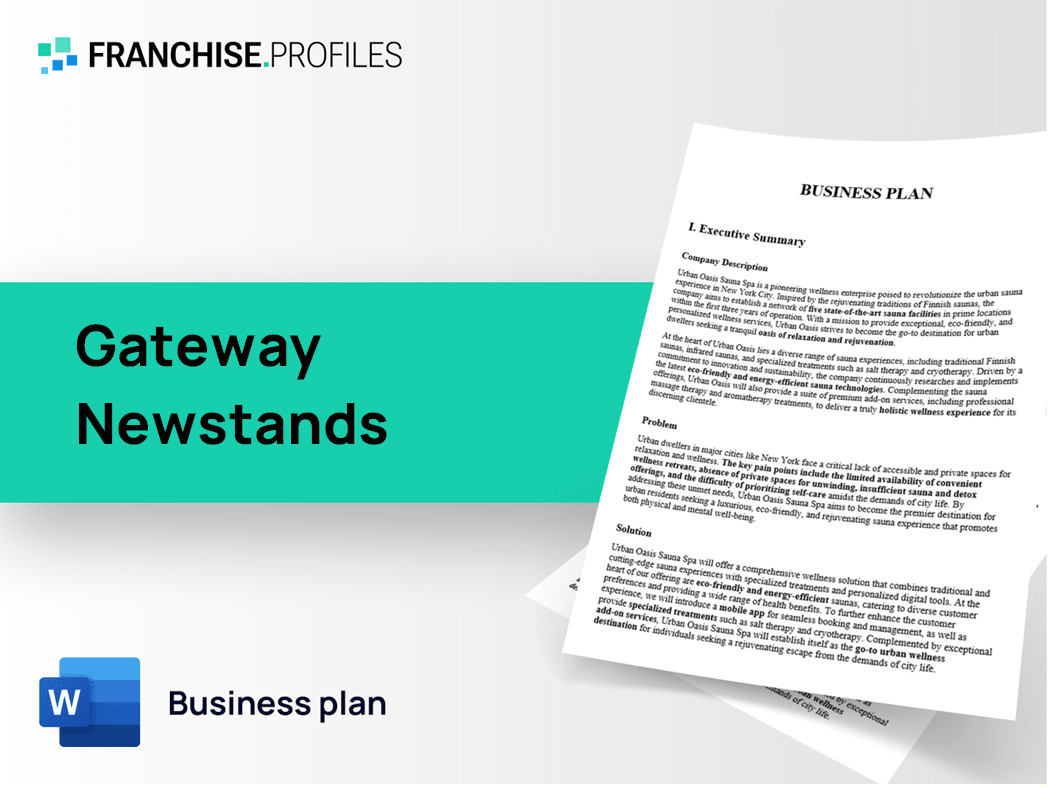 Gateway Newstands Franchise Business Plan Template