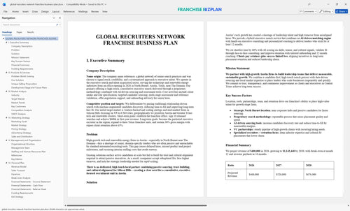 global recruiters network franchise business plan 1