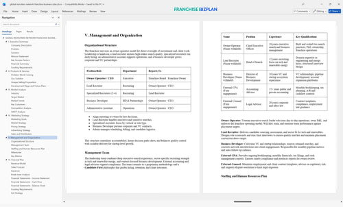 global recruiters network franchise business plan 5