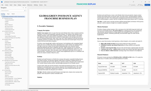 globalgreen insurance agency franchise business plan 1