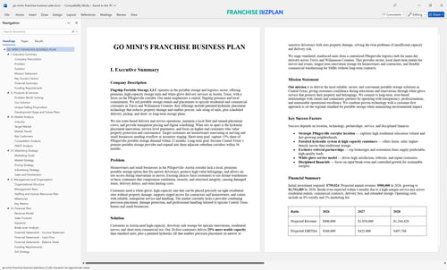 go minis franchise business plan 1