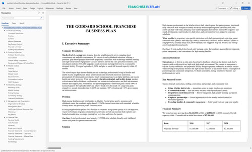 goddard school franchise business plan 1