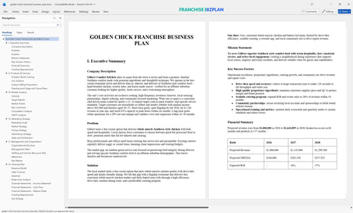 golden chick franchise business plan 1